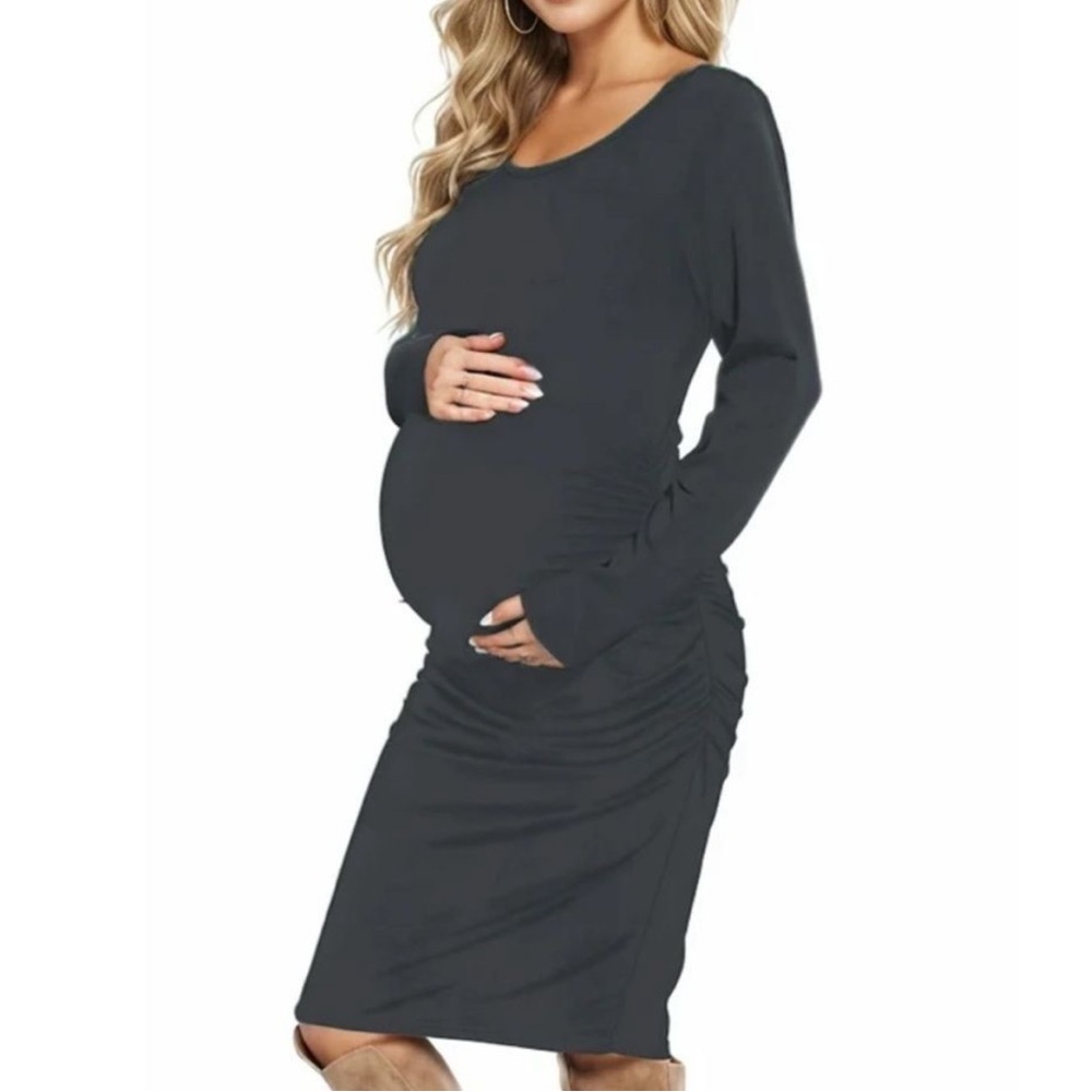GAP MATERNITY Black Long Sleeve Modal dress